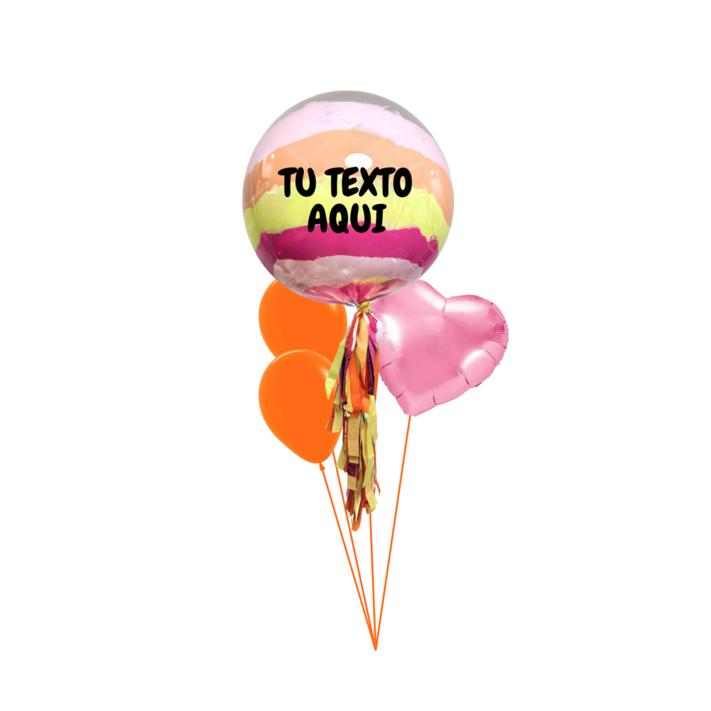 2 Globos látex + 1 Corazón