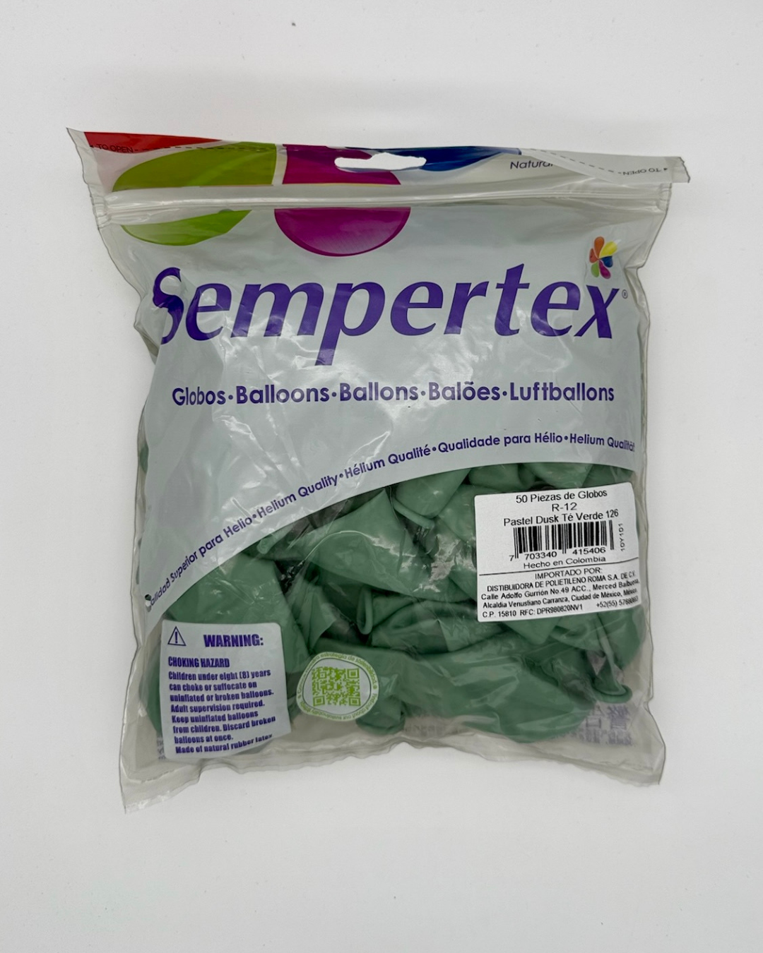 Pastel Dusk Té Verde 12" (Bolsa 50pzs) Sempertex