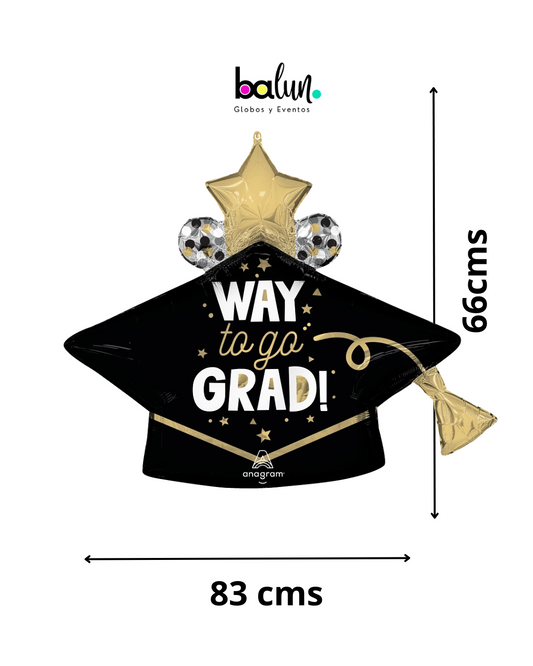 Birrete Way to Go Grad 31" Anagram