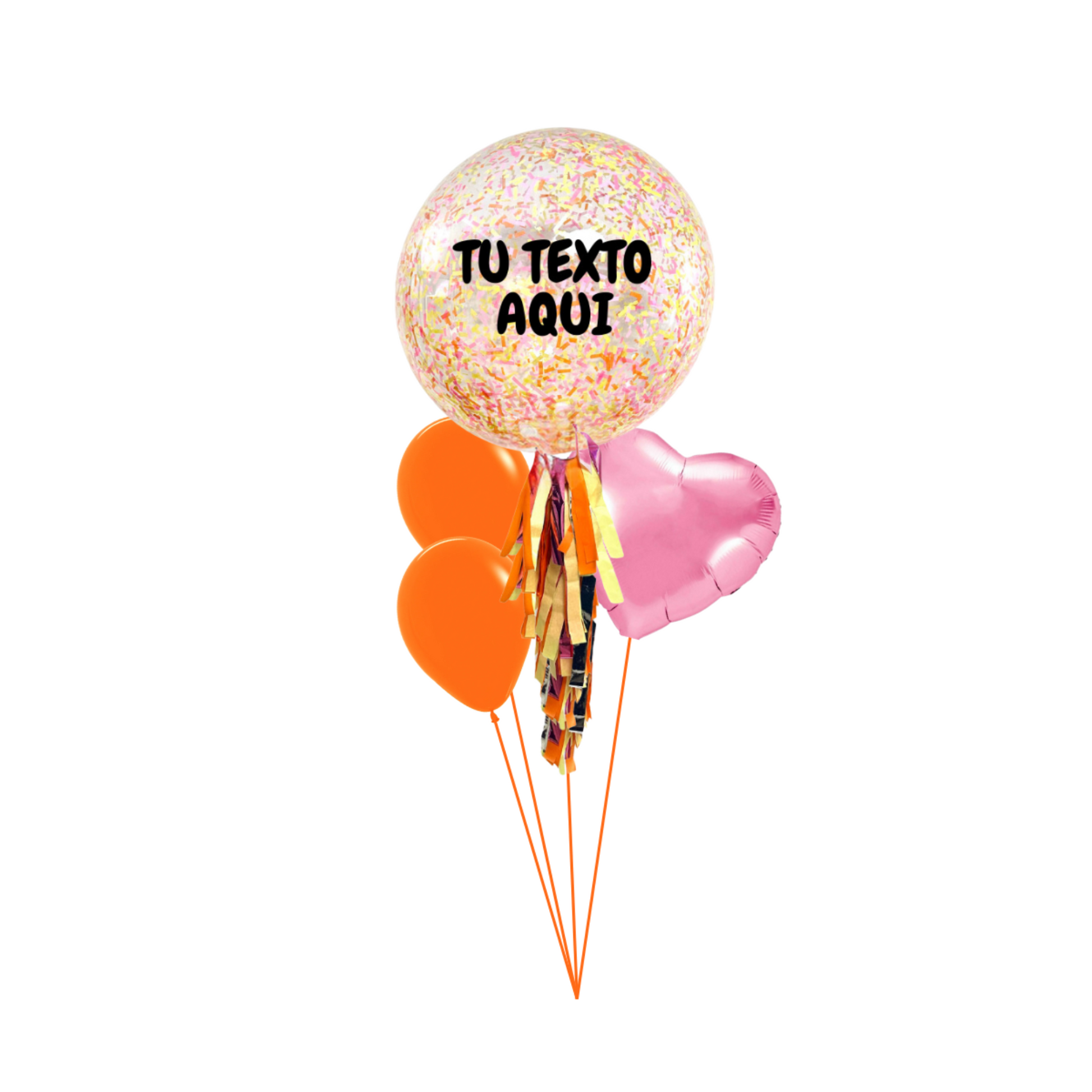 2 Globos Látex + 1 Corazón