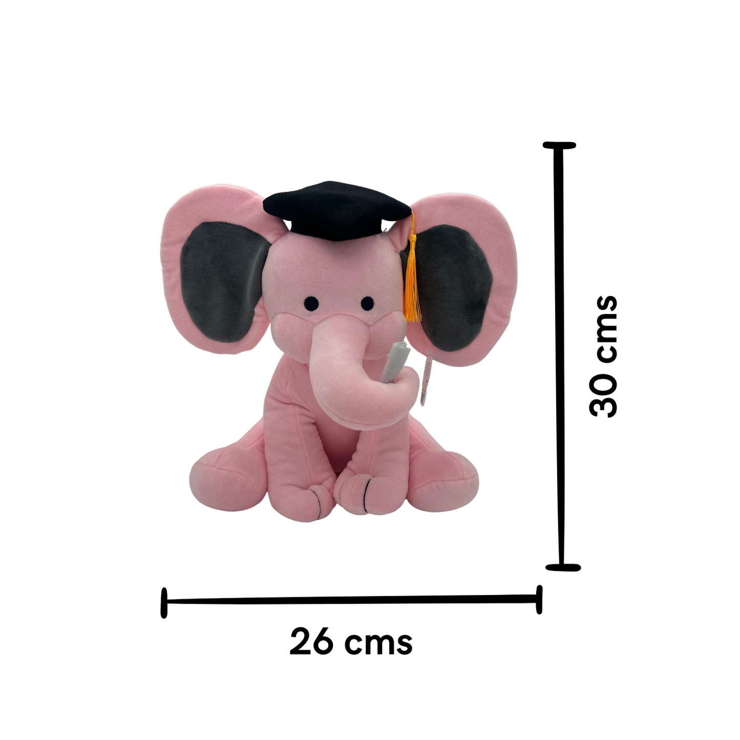 Peluche Elefante Graduado Rosa
