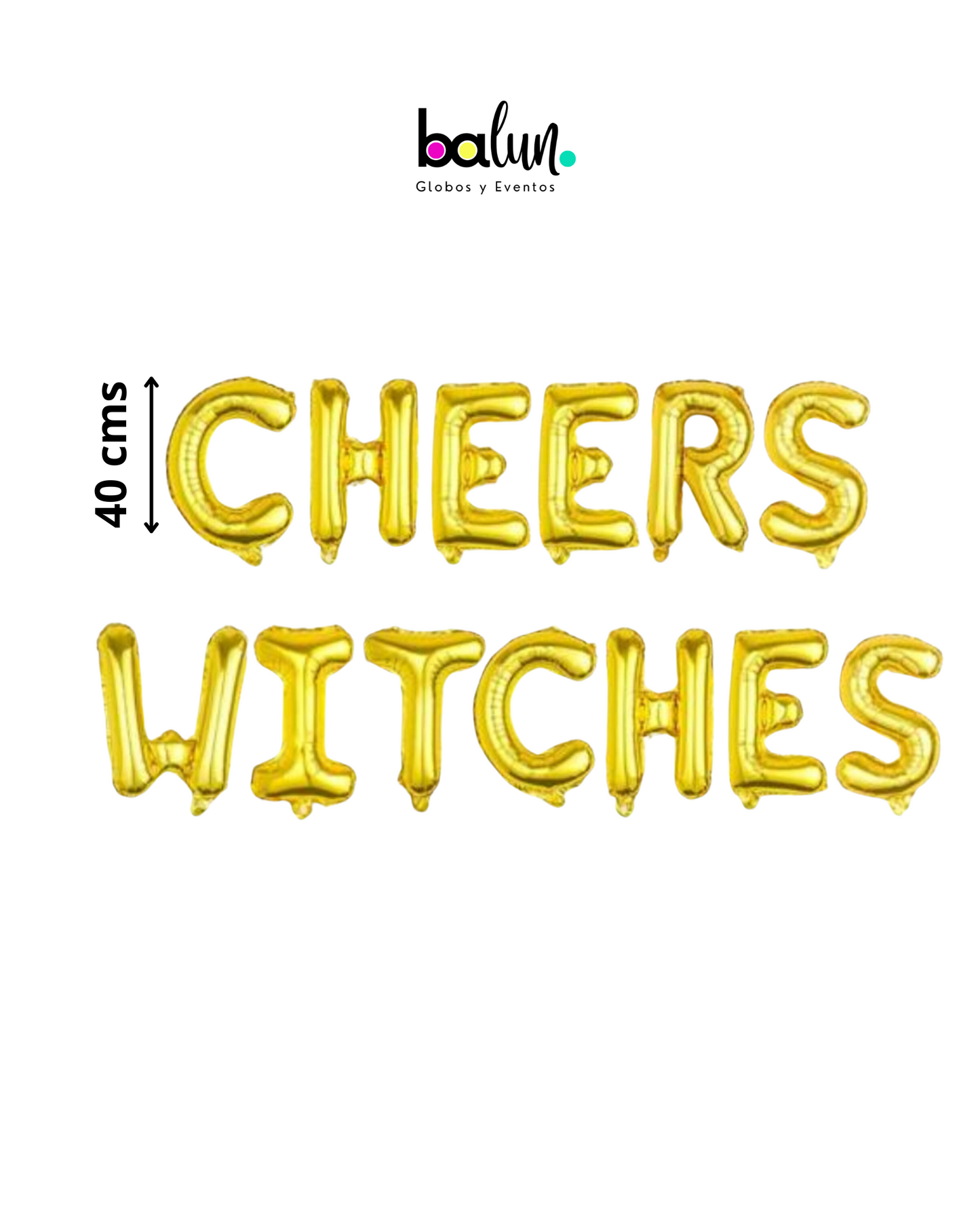 Banner Globo Cheers Witches Dorado