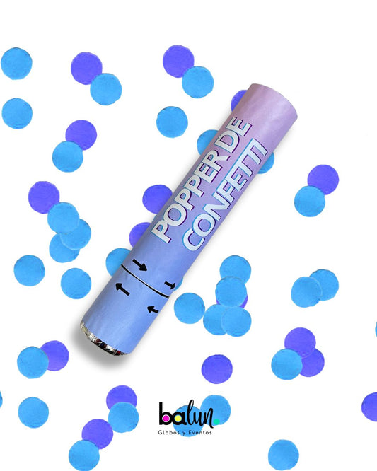 Gender Reveal Popper de Confetti Azul