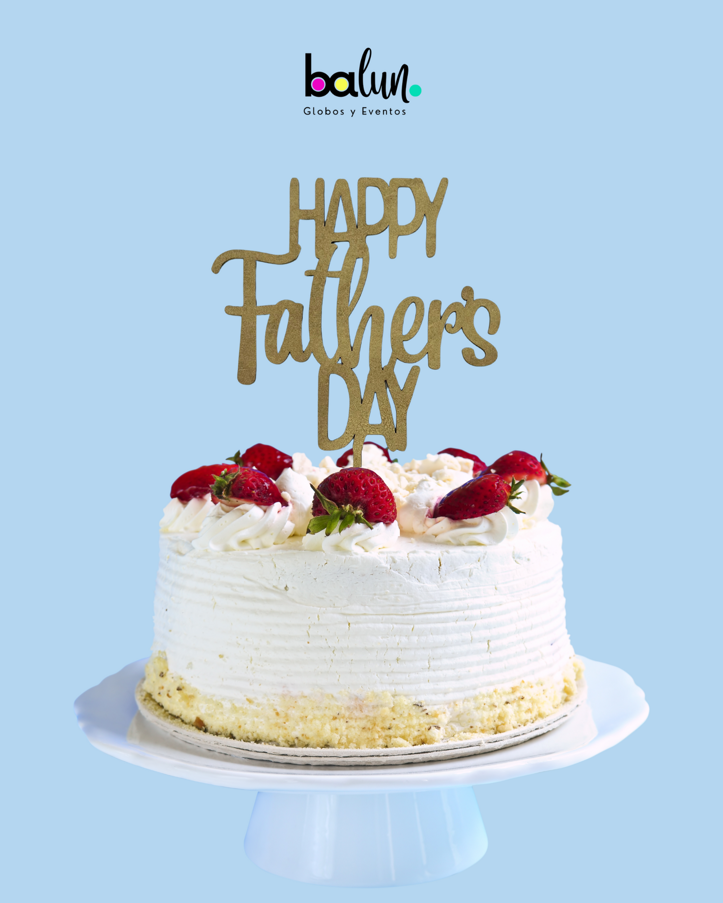 Cake Topper MDF "Happy Father's Day"