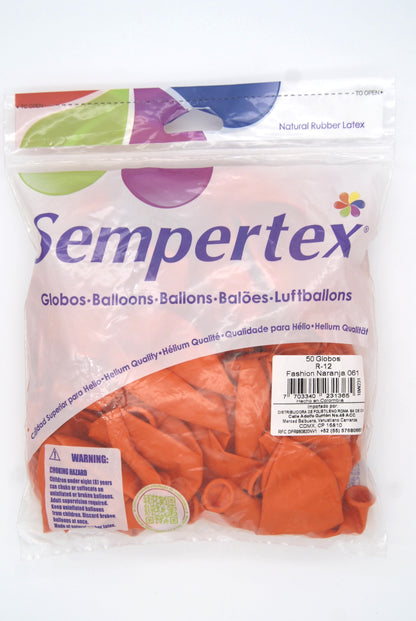 Fashion Naranja 12" (Bolsa 50pzs) Sempertex