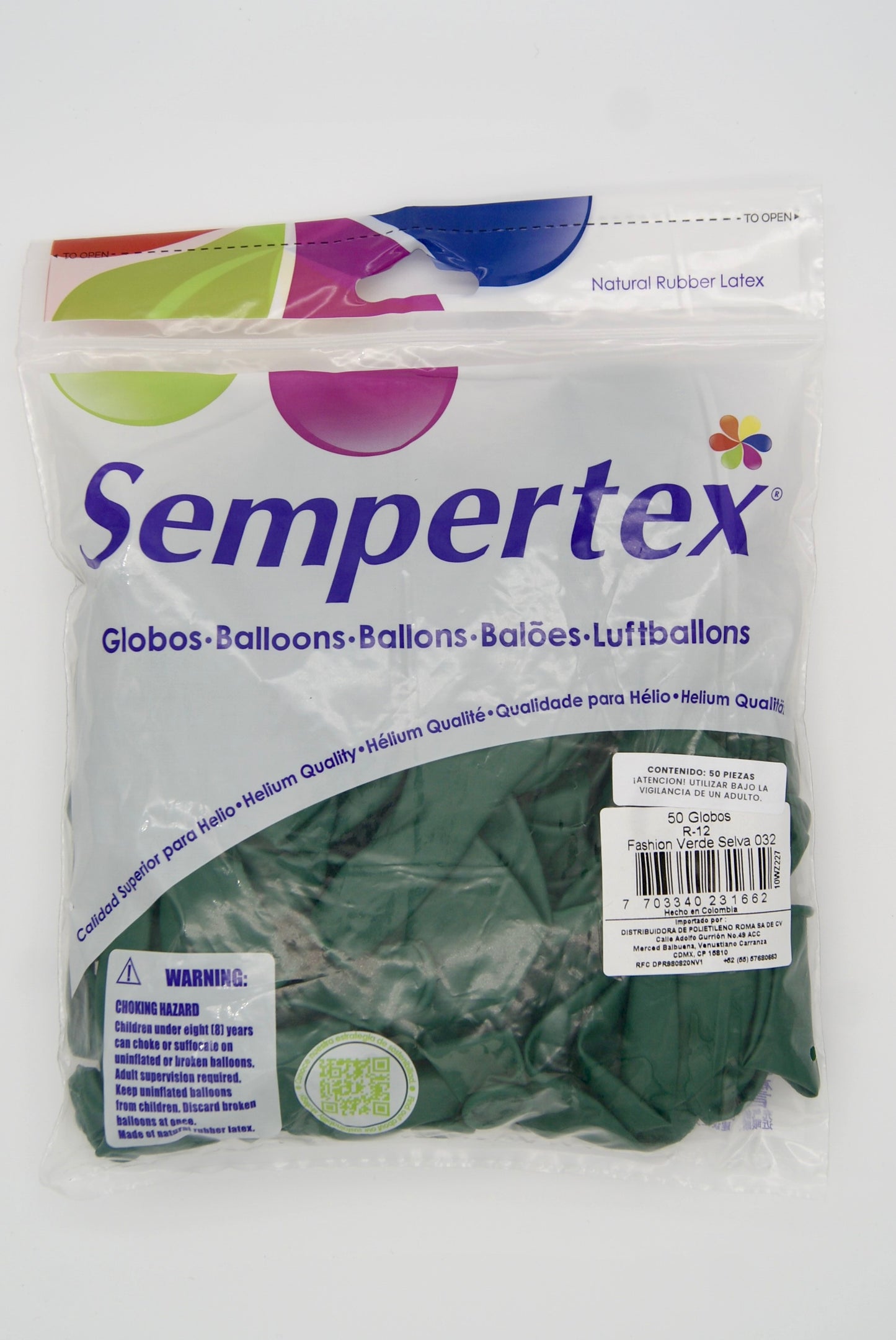 Fashion Verde Selva 12" (Bolsa 50pzs) Sempertex