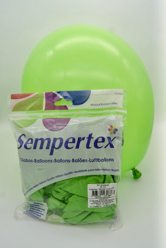 Fashion Verde Lima 12" (Bolsa 50pzs) Sempertex