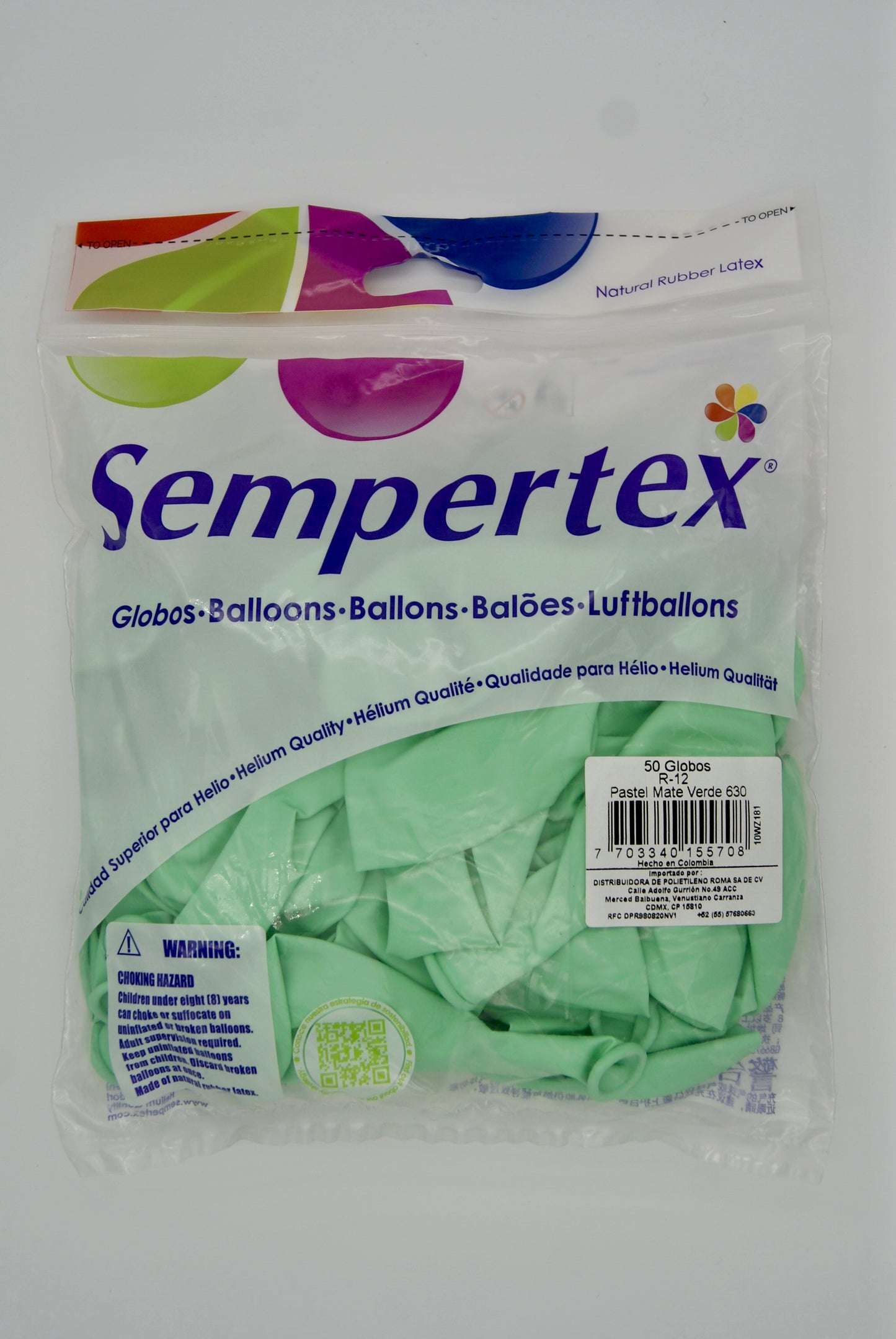 Pastel Mate Verde 12" (Bolsa 50pzs) Sempertex