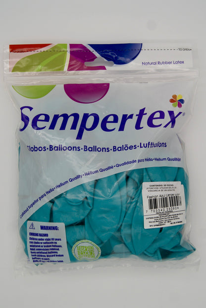 Fashion Azul Caribe 12" (Bolsa 50pzs) Sempertex