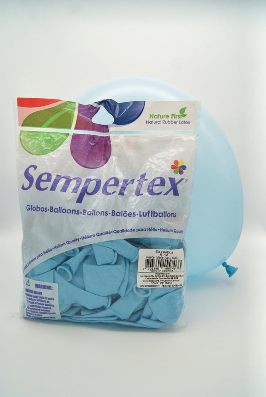 Pastel Mate Azul 12" (Bolsa 50pzs) Sempertex