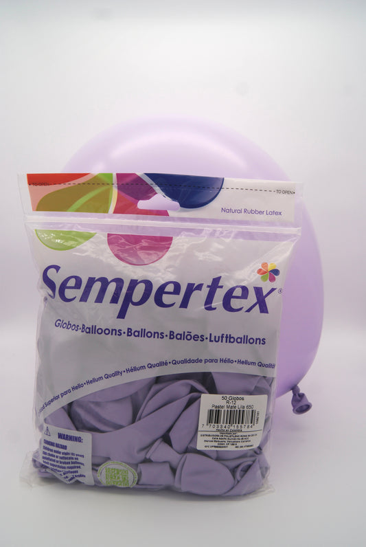 Pastel Mate Lila 12" (Bolsa 50pzs) Sempertex