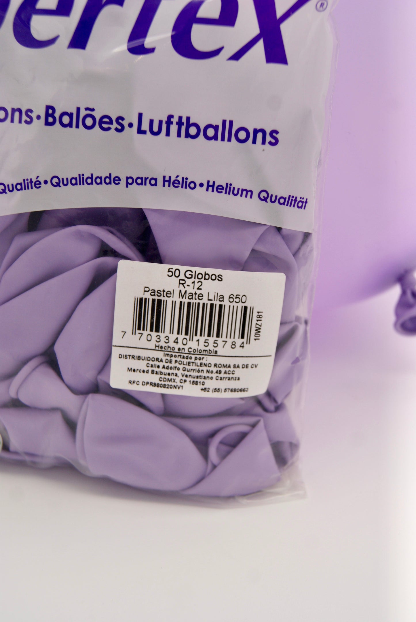 Pastel Mate Lila 12" (Bolsa 50pzs) Sempertex