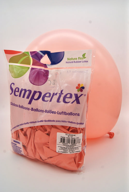 Pastel Mate Melón 12" (Bolsa 50pzs) Sempertex