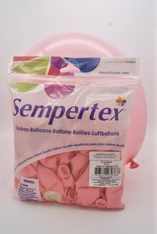 Fashion Rosado 12" (Bolsa 50pzs) Sempertex