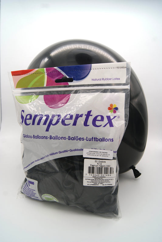 Fashion Negro 12" (Bolsa 50pzs) Sempertex