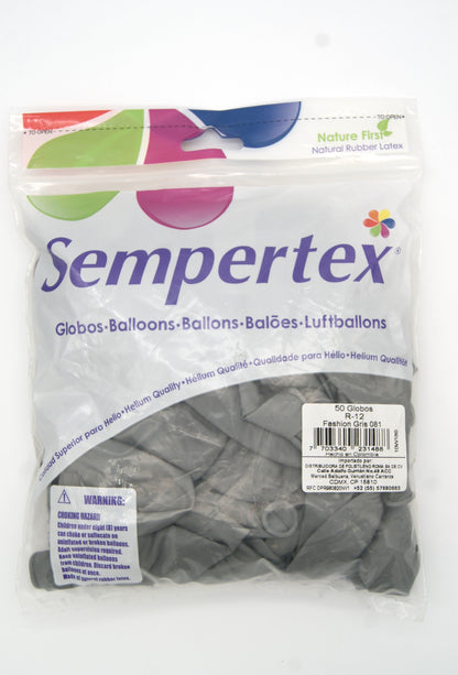 Fashion Gris 12" (Bolsa 50pzs) Sempertex