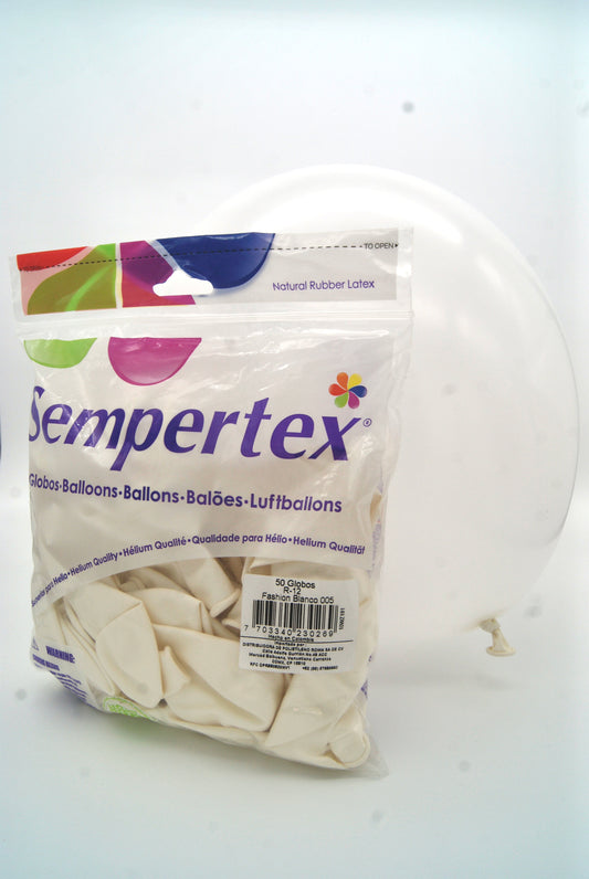 Fashion Blanco 12" (Bolsa 50pzs) Sempertex