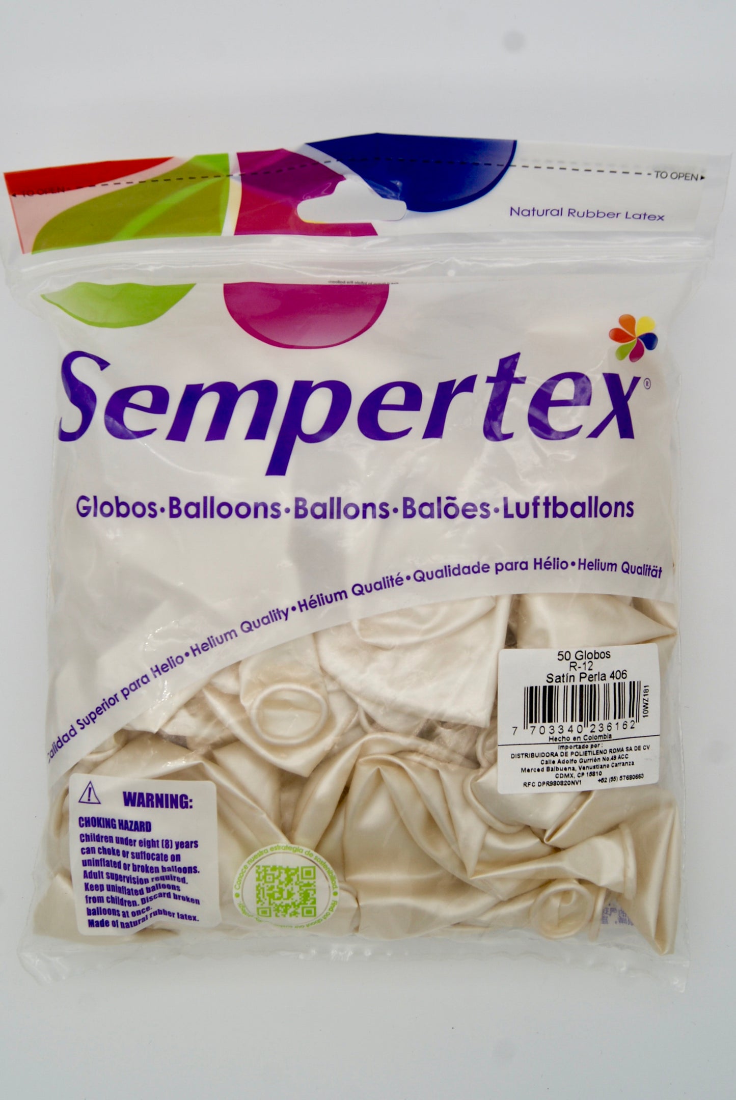 Satín Perla 12" (Bolsa 50pzs) Sempertex