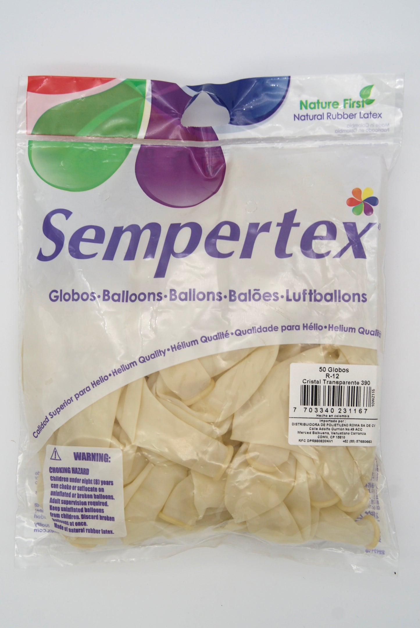Cristal Transparente 12" (Bolsa 50pzs) Sempertex