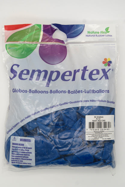 Neon Azul 12" (Bolsa 50pzs) Sempertex