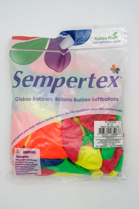 Neon Surtido 12" (Bolsa 50pzs) Sempertex