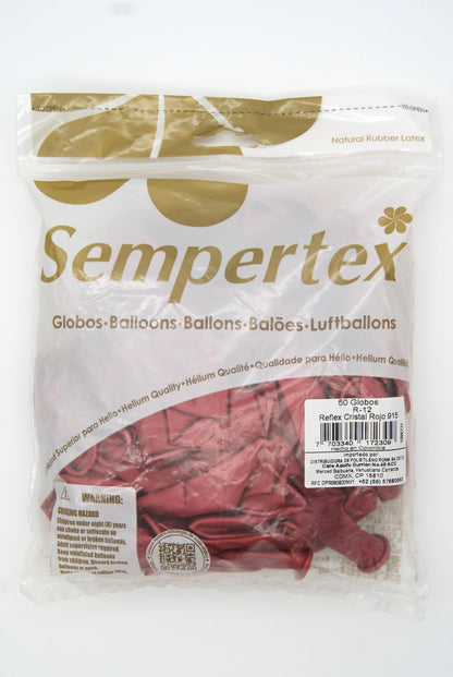 Reflex Cristal Rojo 12" (Bolsa 50pzs) Sempertex