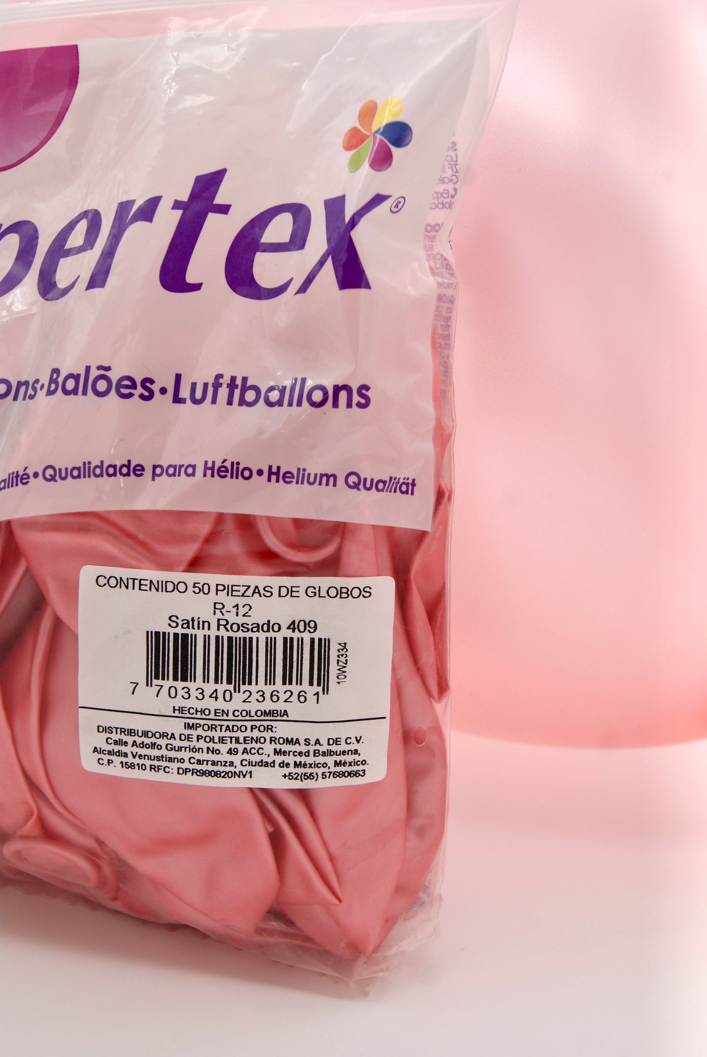 Satín Rosado 12" (Bolsa 50pzs) Sempertex