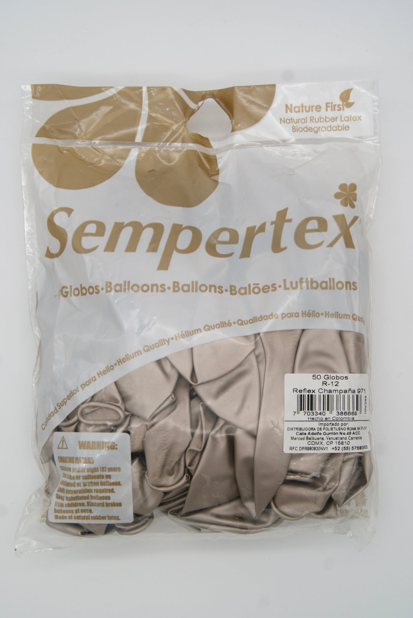 Reflex Champaña 12" (Bolsa 50pzs) Sempertex