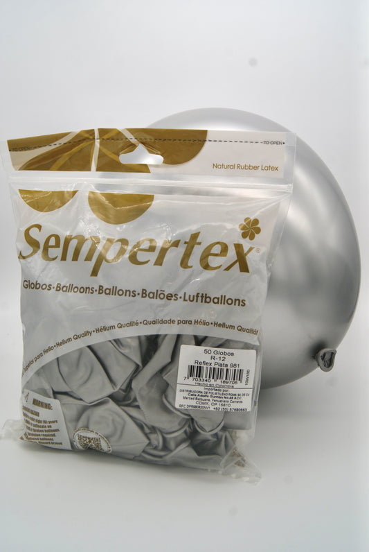 Reflex Plata 12" (Bolsa 50pzs) Sempertex