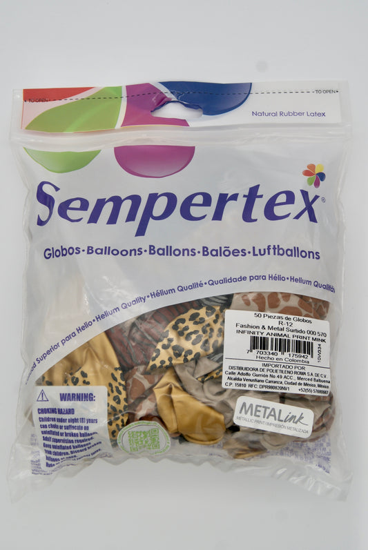 Infinity Animal Print Fashion Surtido 12" (Bolsa 50pzs) Sempertex