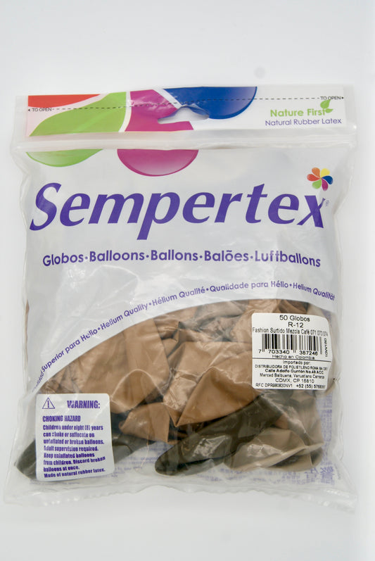 Fashion Surtido Mezcla Café 12" (Bolsa 50pzs) Sempertex