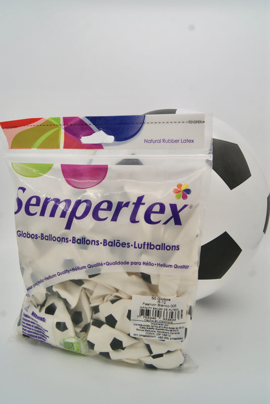 Infinity Balón Fútbol Fashion Blanco 12" (Bolsa 50pzs) Sempertex