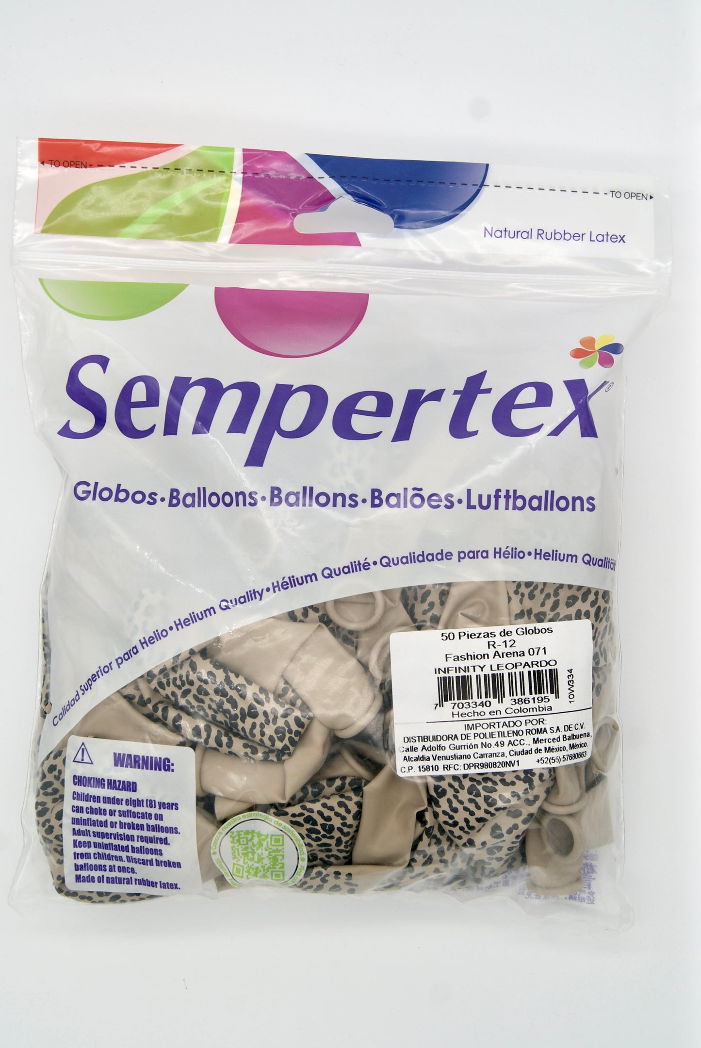 Infinity Leopardo Fashion Arena 12" (Bolsa 50pzs) Sempertex