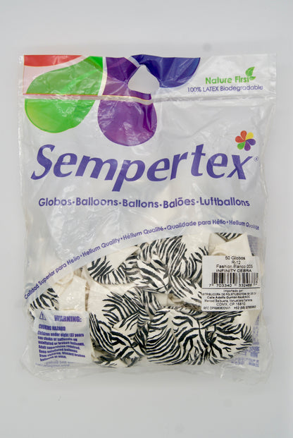 Infinity Cebra Fashion Blanco 12" (Bolsa 50pzs) Sempertex