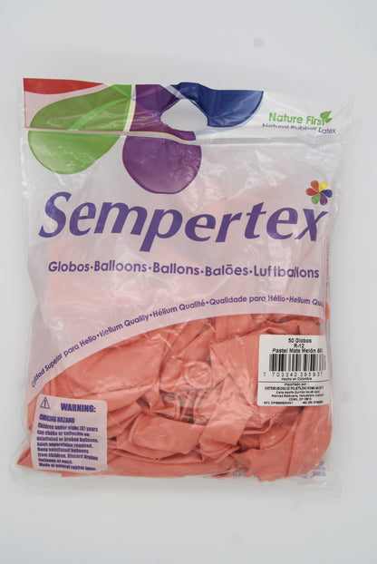 Pastel Mate Melón 12" (Bolsa 50pzs) Sempertex