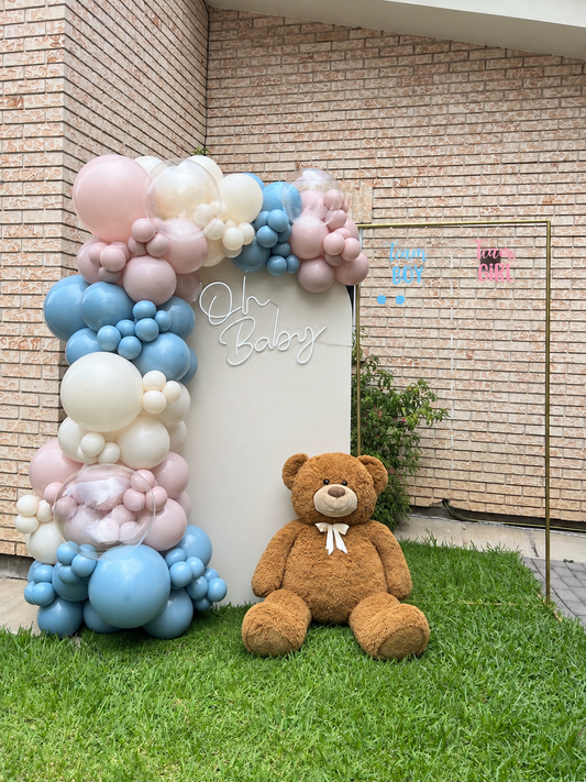 Mampara con Osito + Acrílico para Puntos Gender Reveal