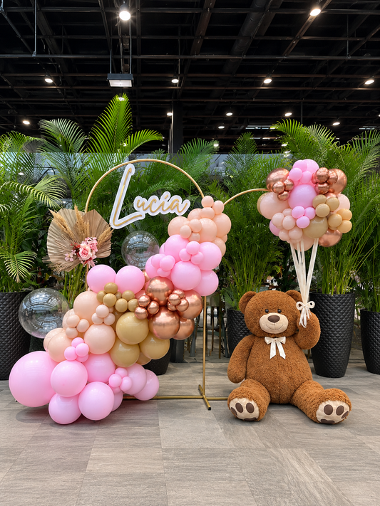 Set 2 Arcos con Globos + Letrero Personalizado