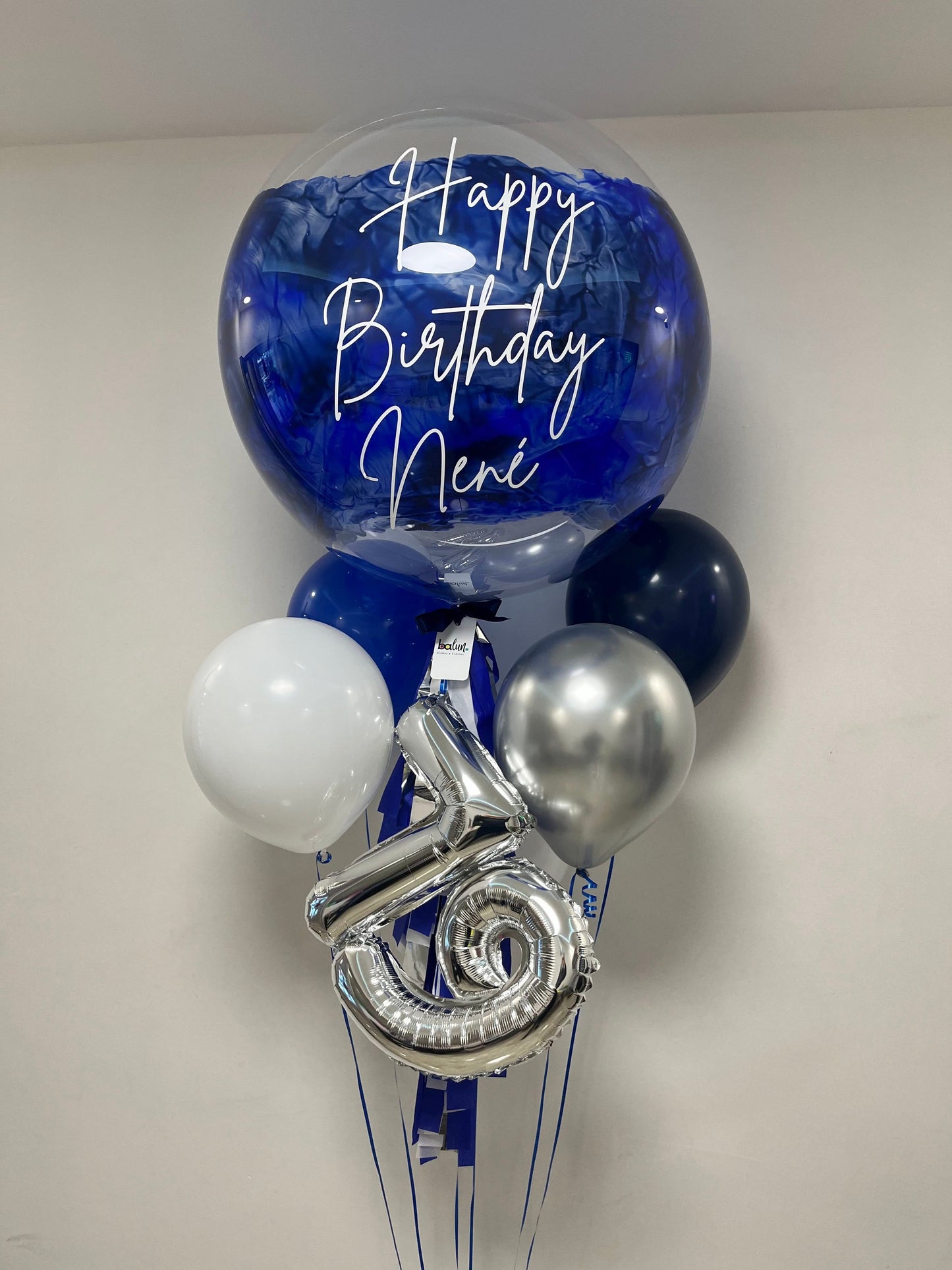 Globo Burbuja + Número Chico + 5 Globos Látex