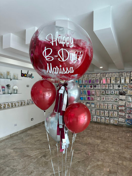 Globo Burbuja + 5 Globos Látex