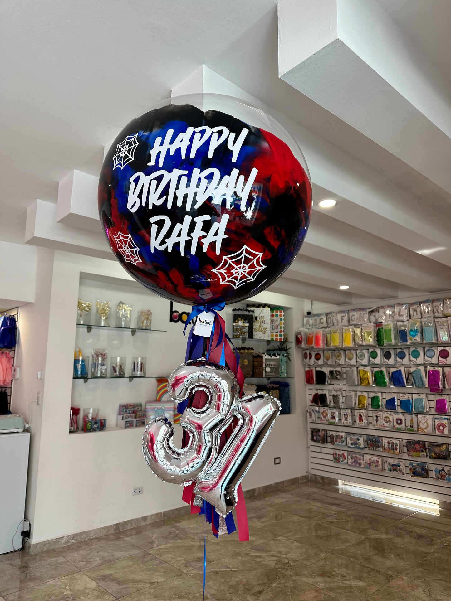 Globo Burbuja Spiderman + Número Chico