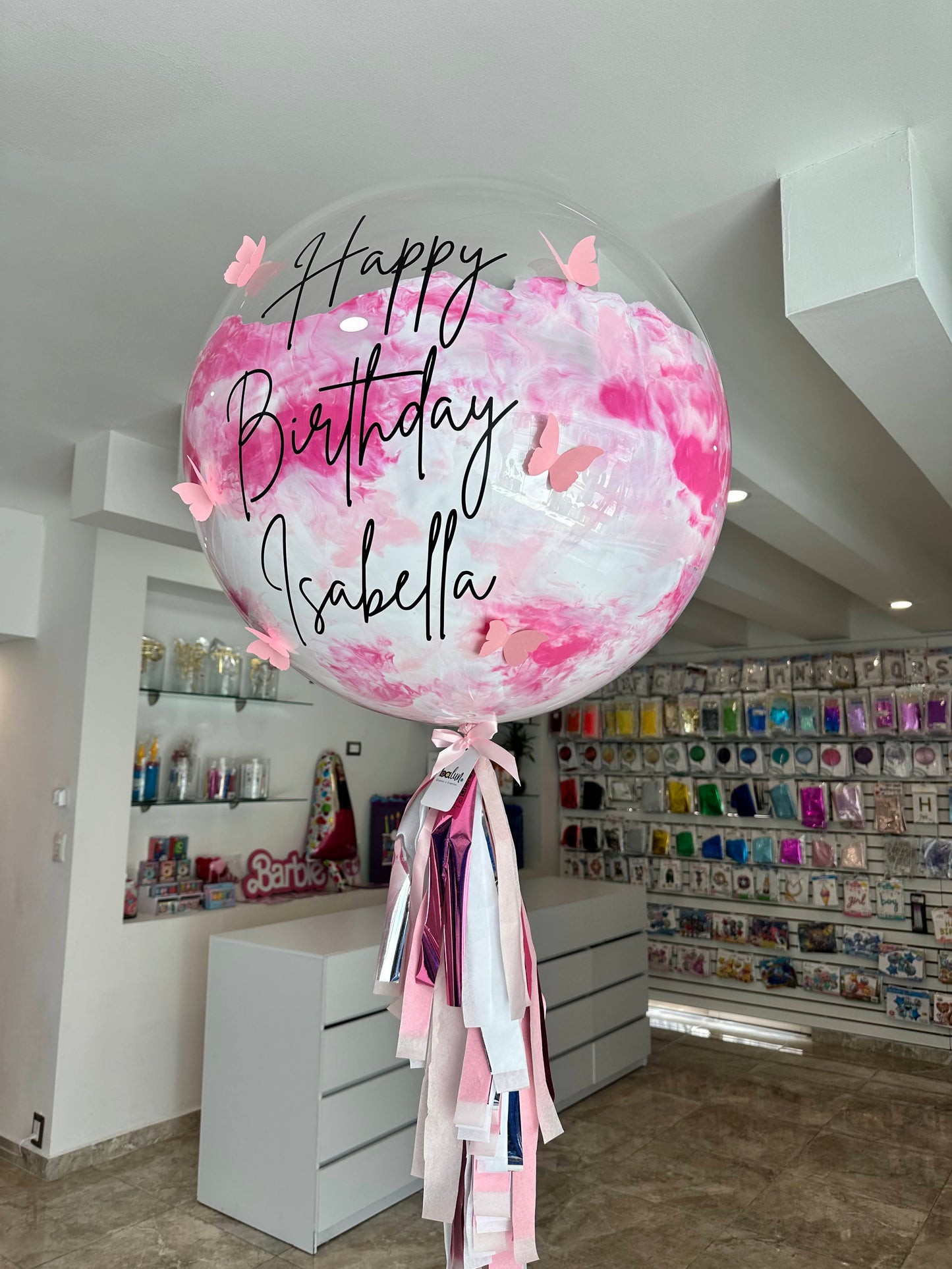 1 Globo Burbuja + Mariposas