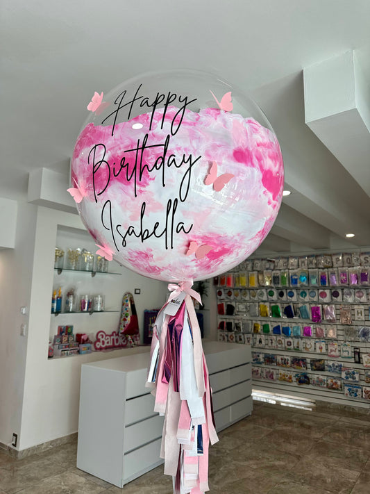 1 Globo Burbuja + Mariposas