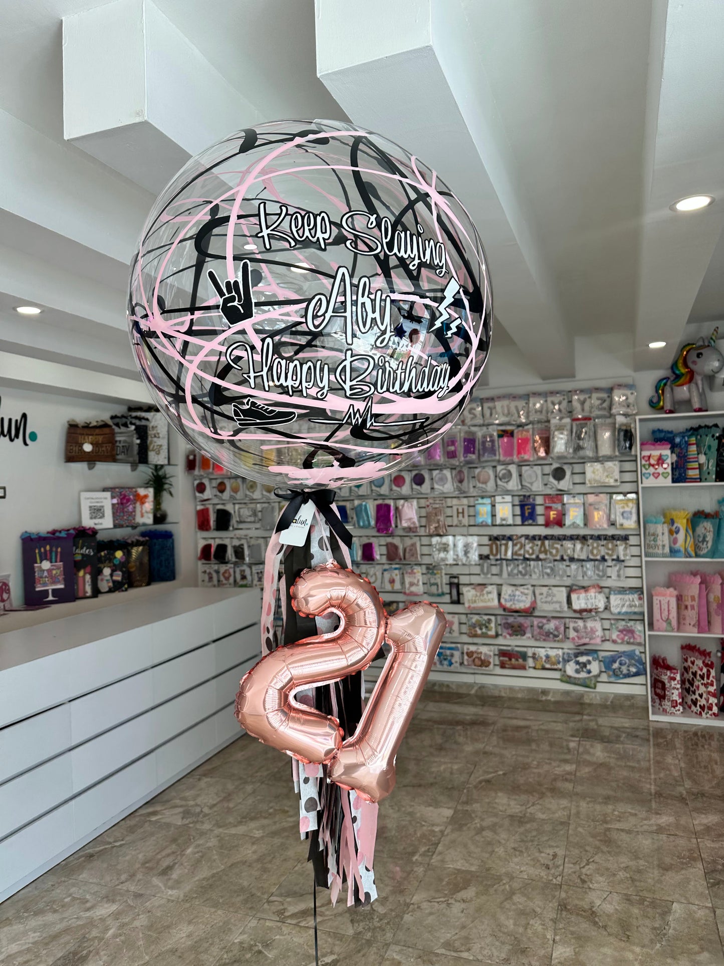 Globo Burbuja + Número Chico