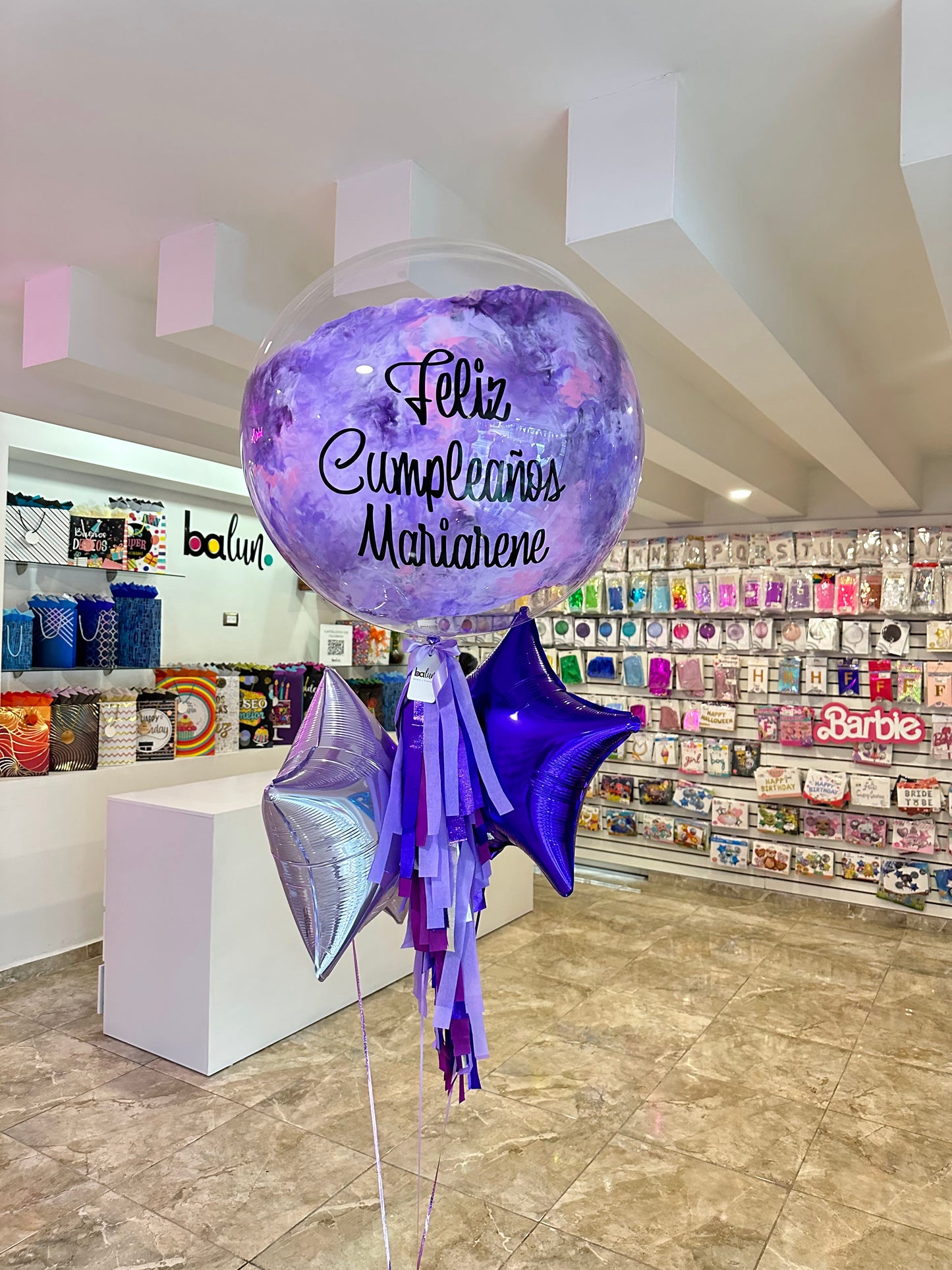 Globo Burbuja + 2 Estrellas Metálicas