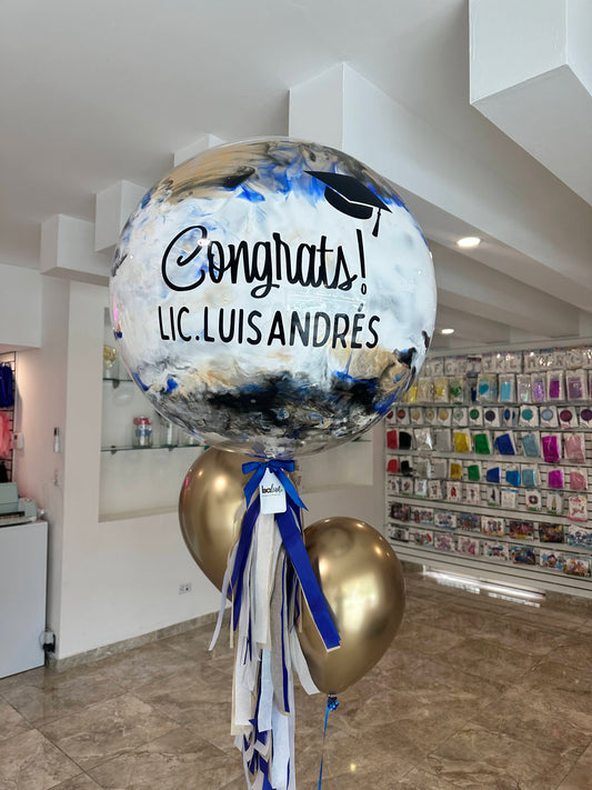 Globo Burbuja + 2 Globos Látex