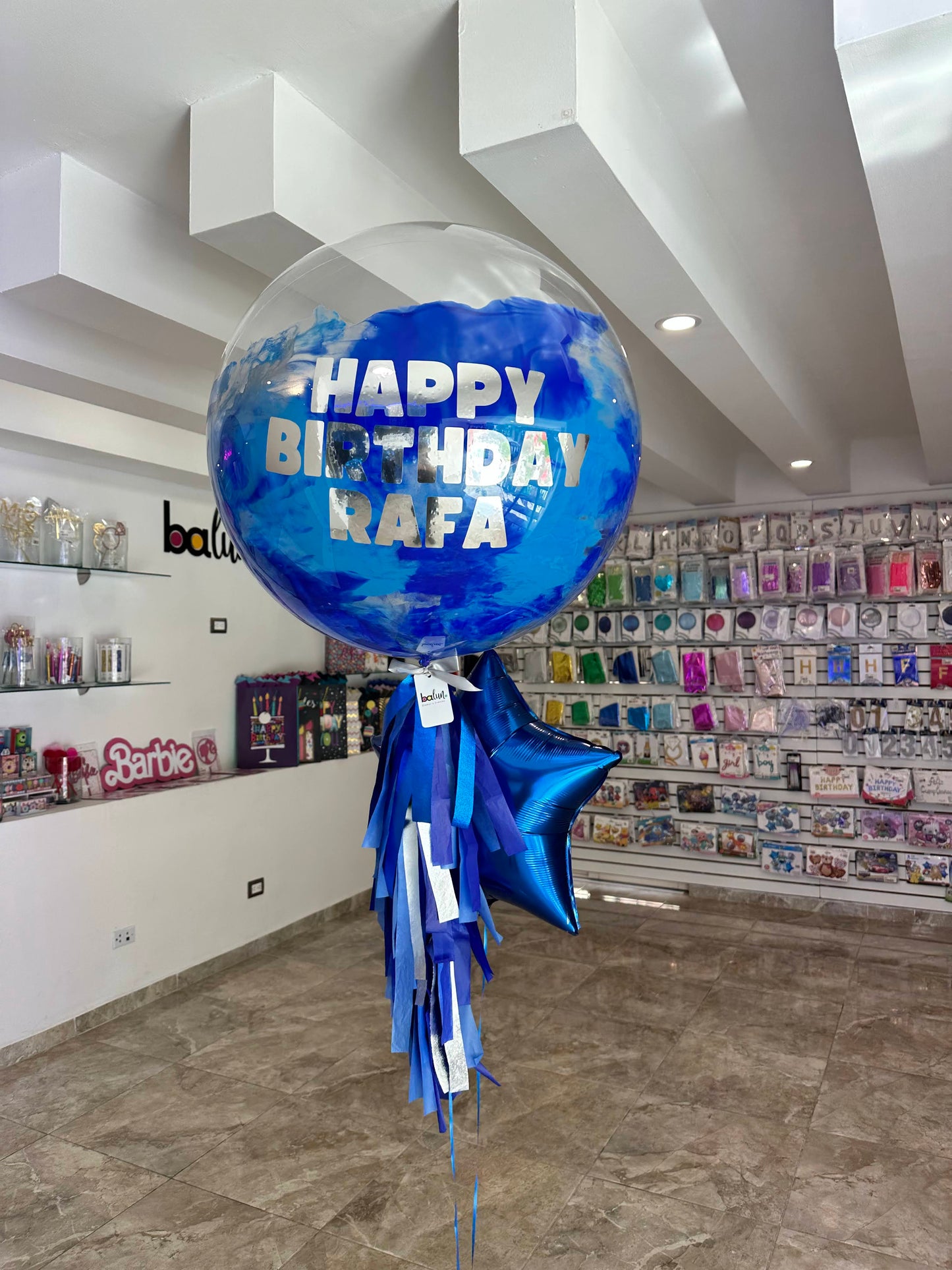 Globo Burbuja + Estrella Metálica