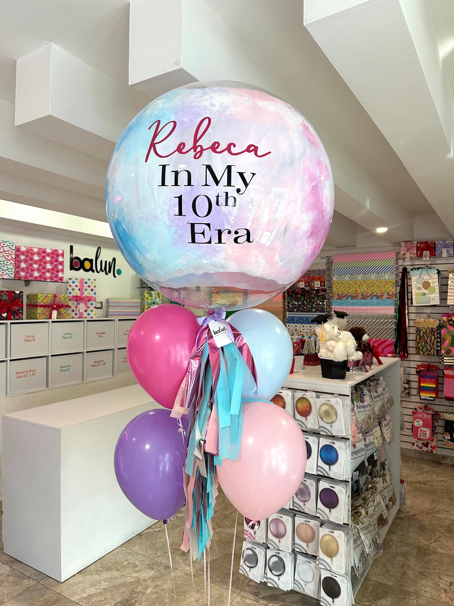 Globo Burbuja Taylor Swift Themed + 5 Globos Látex