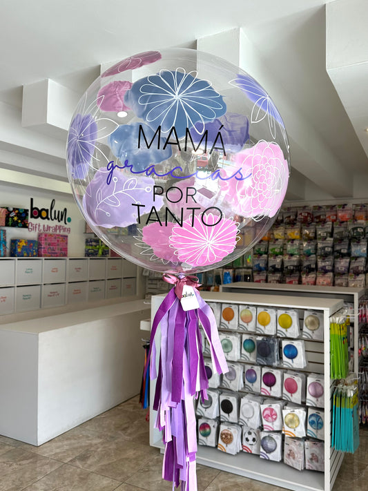 Globo Burbuja Diseño de Flores