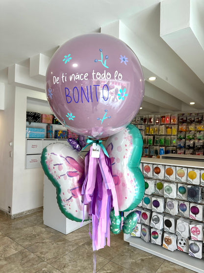 Globo Burbuja con Látex + 1 Mariposa