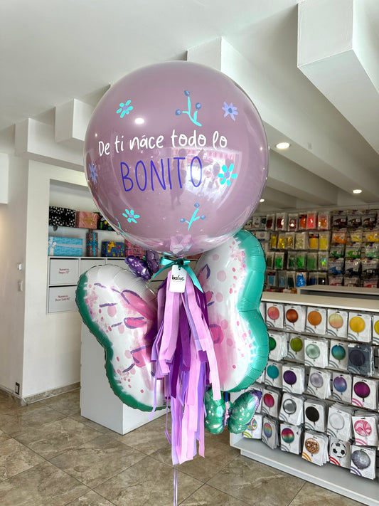 Globo Burbuja con Látex + 1 Mariposa